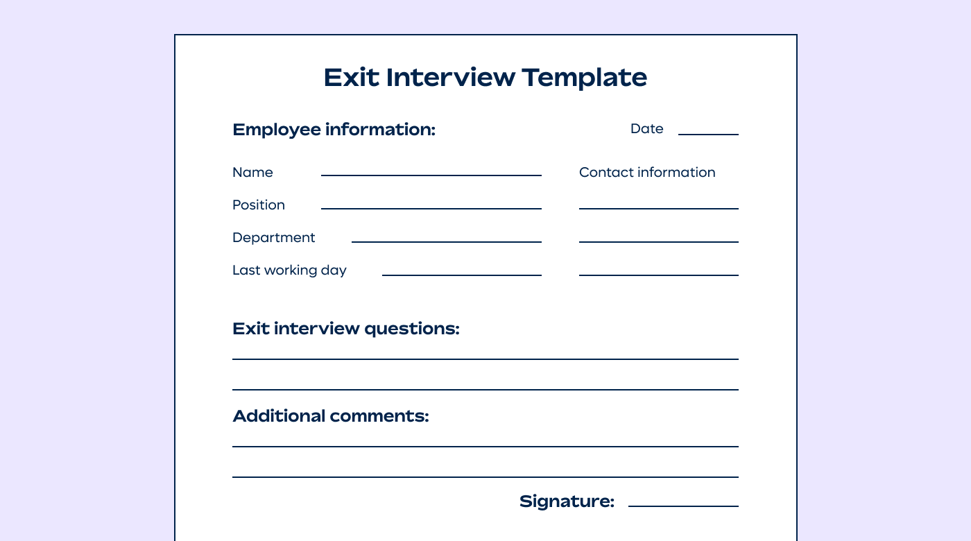 A simple exit interview template
