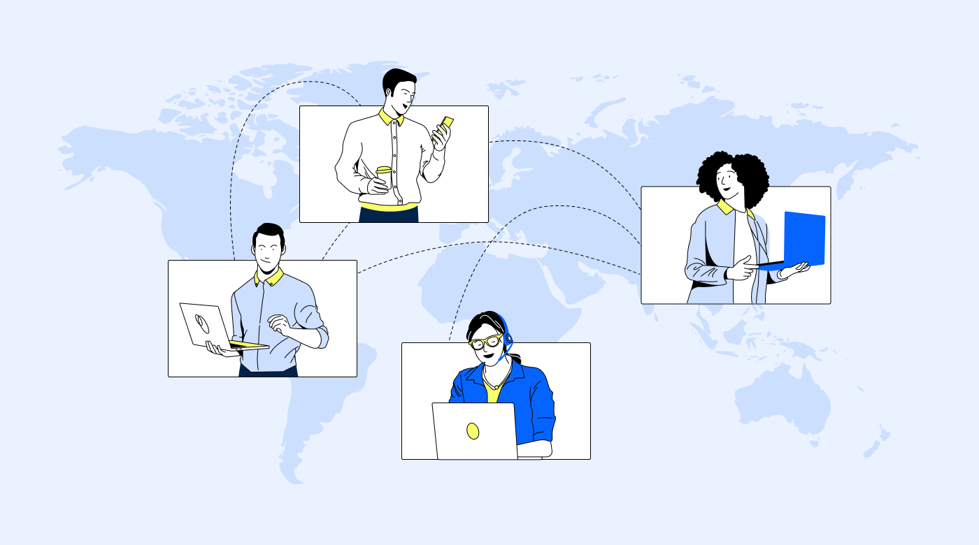 Map of remote employees from around the world