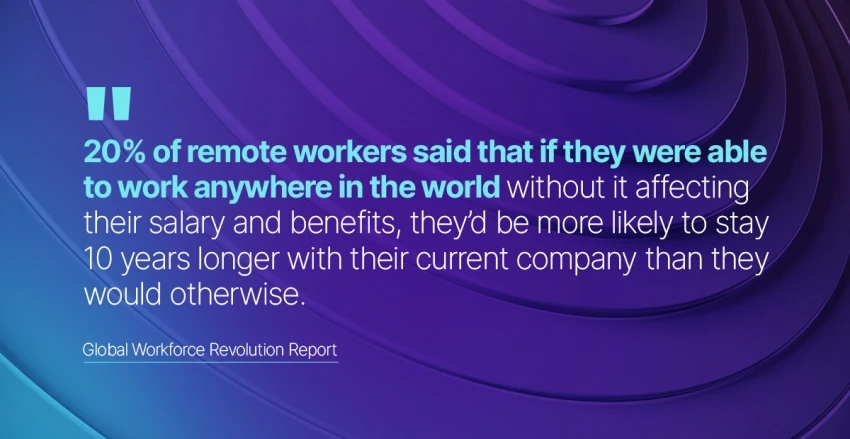 Quote about remote workers staying longer at their current companies