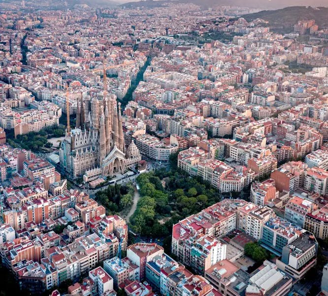 Beautiful skyline of Barcelona, Spain