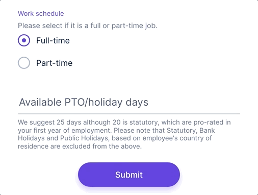 working with full-time and part-time in available PTO